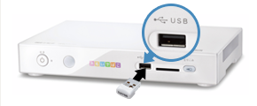 USB無線子機（別売）をさしこむと、無線LANでインターネットに接続できます